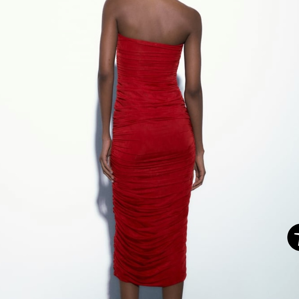 STRAPLESS ORGANZA DRESS - Picture 4 of 5